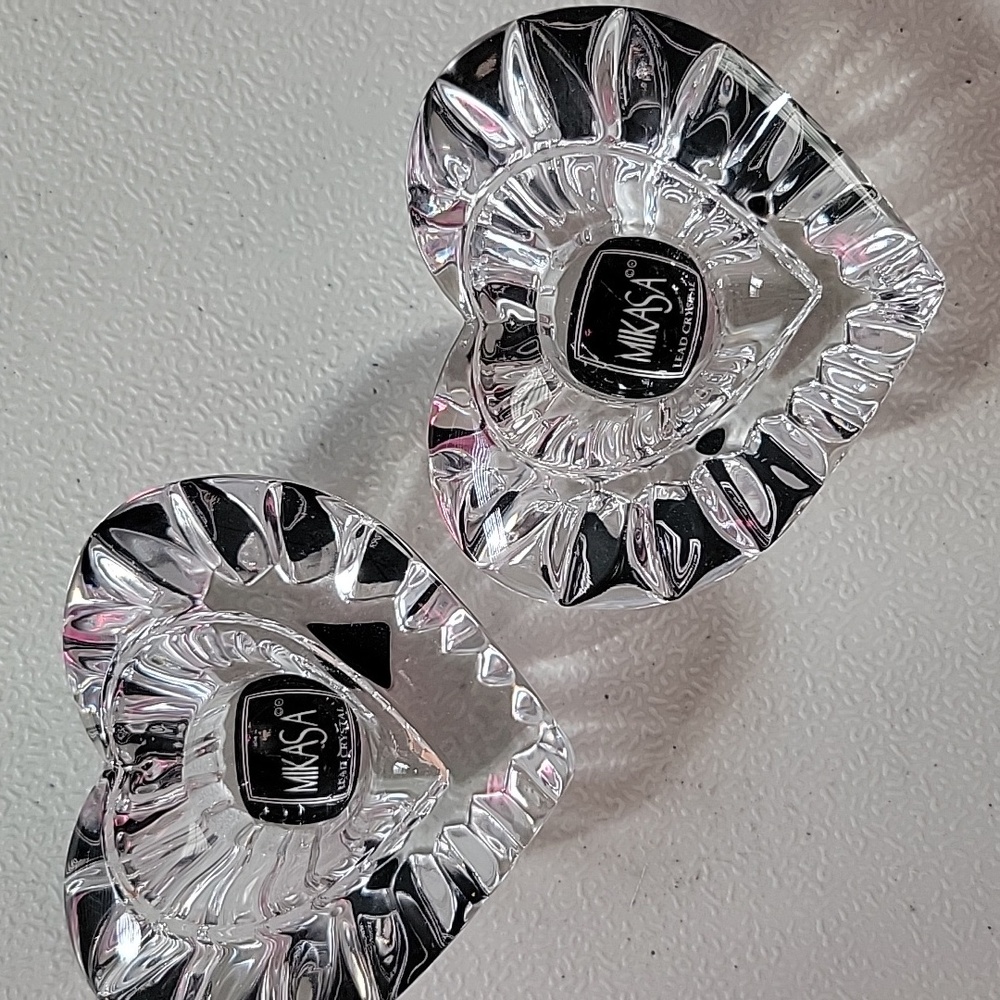 Mikasa Lead Crystal Candle Holder Pair